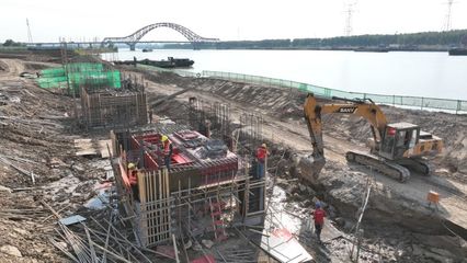 長淮衛(wèi)水上服務區(qū)完成樁基和承臺工程建設